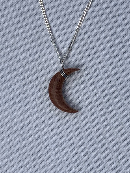 wooden moon necklace