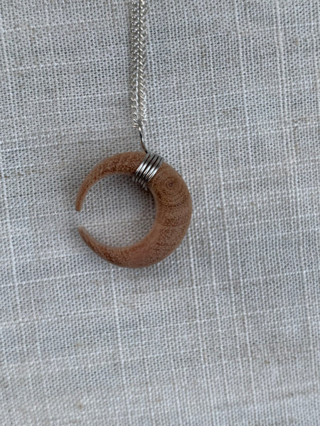 wooden moon necklace