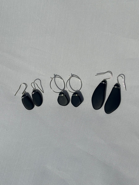 tumbled glass earrings