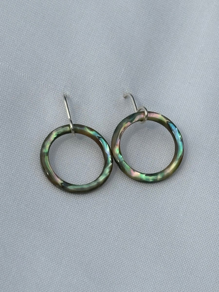 pāua halo earrings