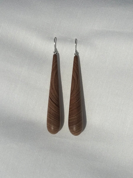 wooden drop earrings - small