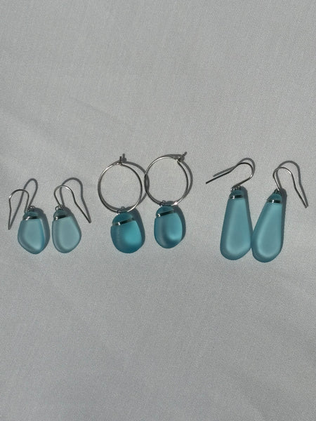 tumbled glass earrings