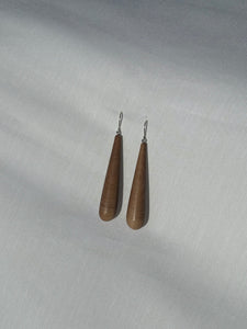 wooden drop earrings - small