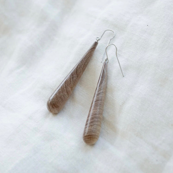 wooden drop earrings - small