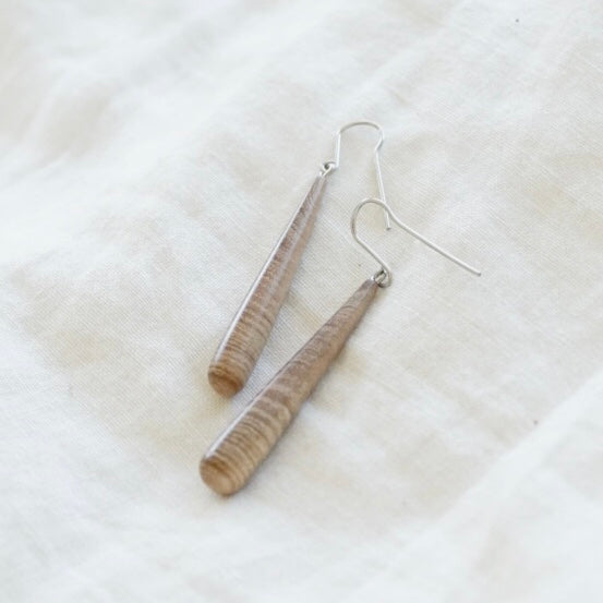 wooden drop earrings - small