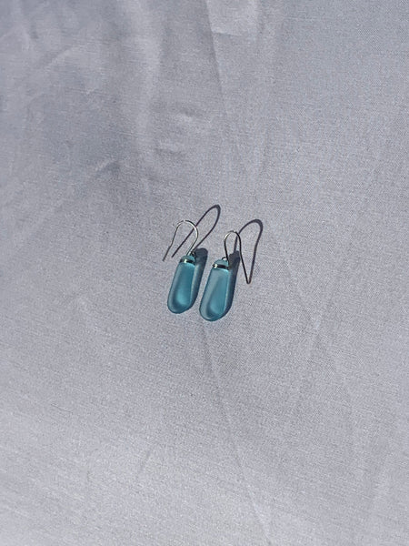 tumbled glass earrings