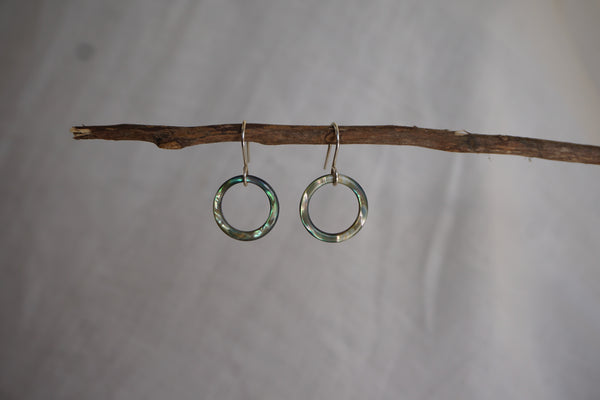 pāua halo earrings