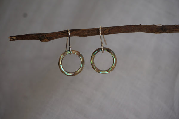 pāua halo earrings