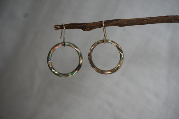 pāua halo earrings