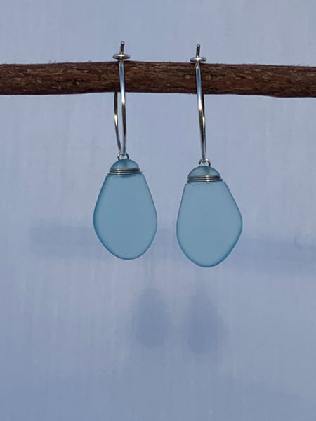 tumbled glass earrings