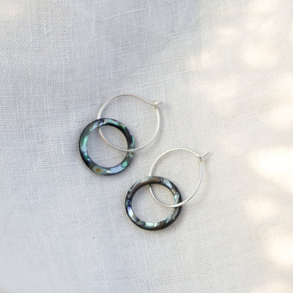 pāua halo earrings