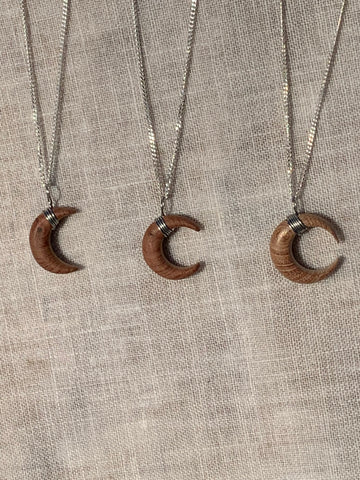 Wooden moon necklace